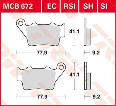 Obrázek produktu BRZDOVÉ DESTIČKY TRW MCB672RSI MCB672RSI