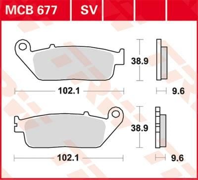 Obrázek produktu BRZDOVÉ DESTIČKY TRW MCB677 MCB677