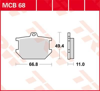 Obrázek produktu BRZDOVÉ DESTIČKY TRW MCB68 MCB68
