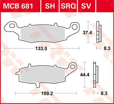 Obrázek produktu BRZDOVÉ DESTIČKY TRW MCB681SV MCB681SV