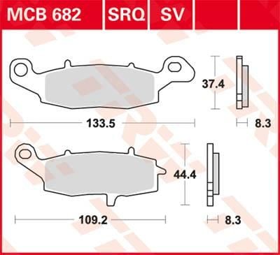 Obrázek produktu BRZDOVÉ DESTIČKY TRW MCB682 MCB682