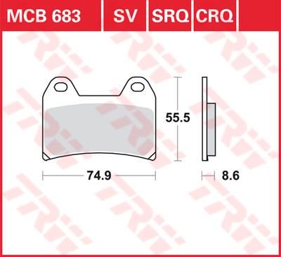 Obrázek produktu BRZDOVÉ DESTIČKY TRW MCB683 MCB683