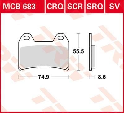 Obrázek produktu BRZDOVÉ DESTIČKY TRW MCB683SV MCB683SV