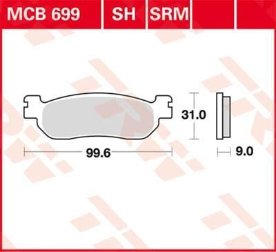 Obrázek produktu BRZDOVÉ DESTIČKY TRW MCB699 MCB699