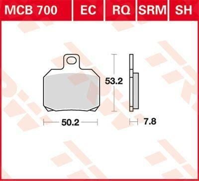 Obrázek produktu BRZDOVÉ DESTIČKY TRW MCB700SH MCB700SH