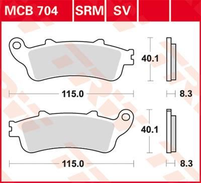 Obrázek produktu BRZDOVÉ DESTIČKY TRW MCB704SV MCB704SV