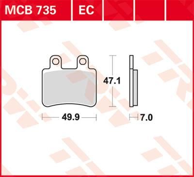 Obrázek produktu BRZDOVÉ DESTIČKY TRW MCB735 MCB735