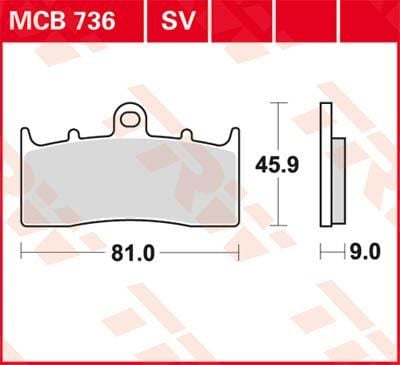 Obrázek produktu BRZDOVÉ DESTIČKY TRW MCB736 MCB736