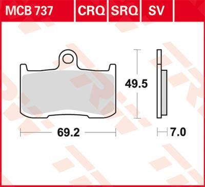 Obrázek produktu BRZDOVÉ DESTIČKY TRW MCB737 MCB737