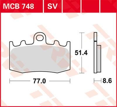 Obrázek produktu BRZDOVÉ DESTIČKY TRW MCB748 MCB748