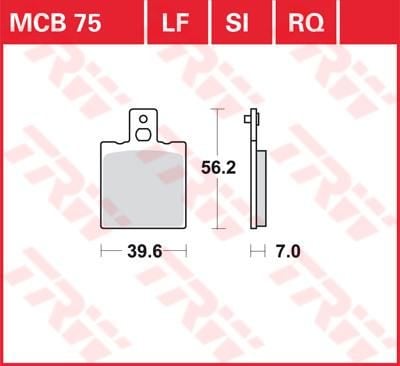 Obrázek produktu BRZDOVÉ DESTIČKY TRW MCB75 MCB75