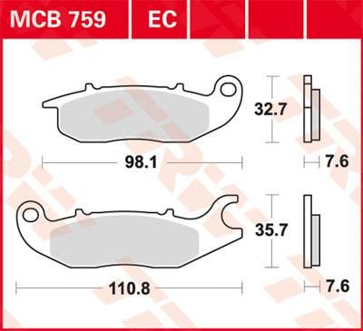 Obrázek produktu BRZDOVÉ DESTIČKY TRW MCB759 MCB759