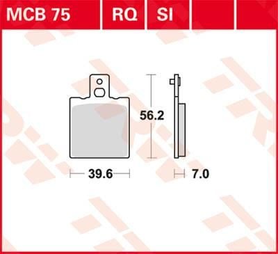 Obrázek produktu BRZDOVÉ DESTIČKY TRW MCB75RQ MCB75RQ