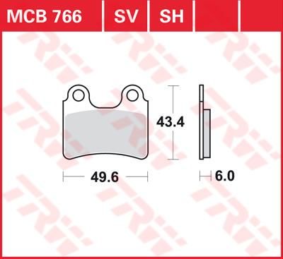 Obrázek produktu BRZDOVÉ DESTIČKY TRW MCB766 MCB766