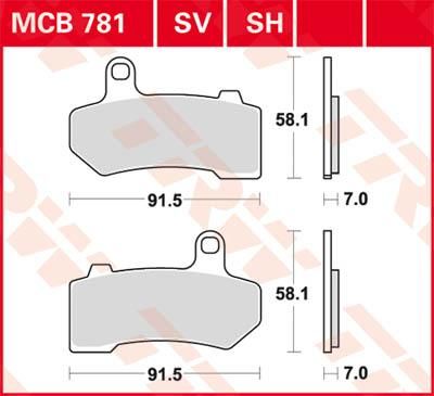 Obrázek produktu BRZDOVÉ DESTIČKY TRW MCB781SH MCB781SH