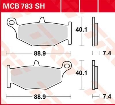 Obrázek produktu BRZDOVÉ DESTIČKY TRW MCB783SH MCB783SH