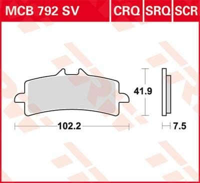 Obrázek produktu BRZDOVÉ DESTIČKY TRW MCB792SV MCB792SV