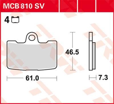 Obrázek produktu BRZDOVÉ DESTIČKY TRW MCB810SV MCB810SV