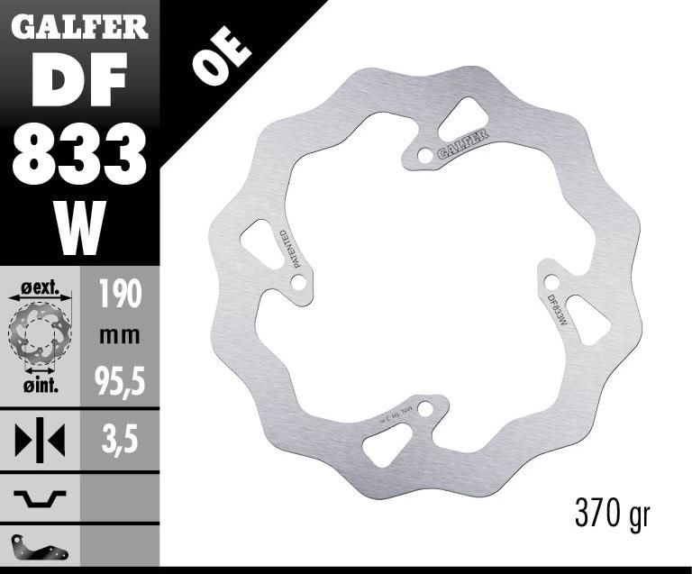 Obrázek produktu PEVNÁ VLNA BRZDOVÉHO KOTOUČE DF833W