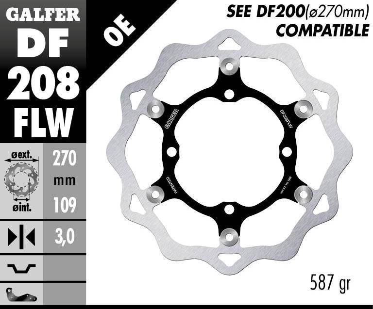 Obrázek produktu PLOVOUCÍ VLNA BRZDOVÉHO KOTOUČE DF208FLW