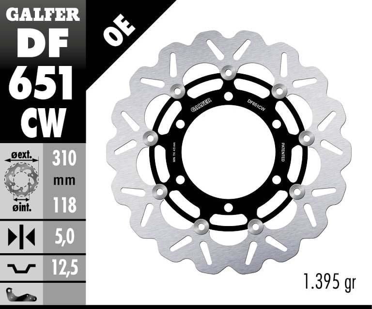 Obrázek produktu PLOVOUCÍ VLNA BRZDOVÉHO KOTOUČE DF651CW