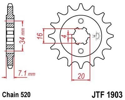 Obrázek produktu PŘEDNÍ ŘETĚZOVÉ KOLO 13T 520 JTF1903.13