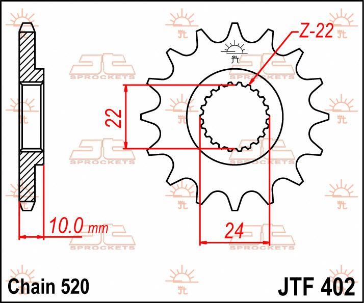 Obrázek produktu PŘEDNÍ ŘETĚZOVÉ KOLO 13T 520 JTF402.13