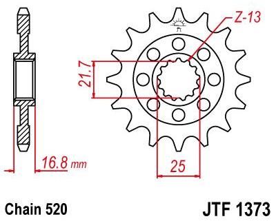 Obrázek produktu PŘEDNÍ ŘETĚZOVÉ KOLO 15T 520 JTF1373.15
