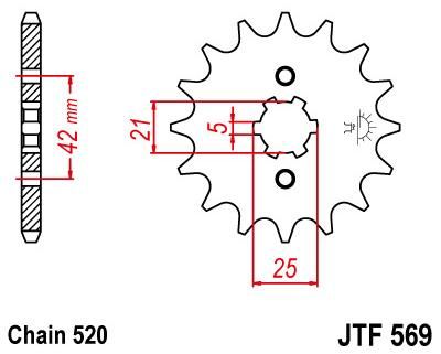 Obrázek produktu PŘEDNÍ ŘETĚZOVÉ KOLO 18T 520 JTF569.18