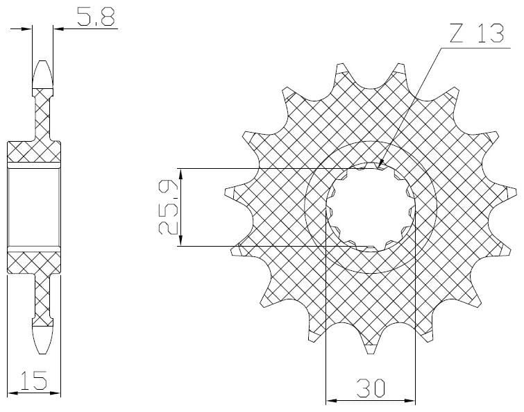 Obrázek produktu HNACÍ ŘETĚZOVÉ KOLO 520 16T 3D316