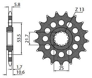 Obrázek produktu HNACÍ ŘETĚZOVÉ KOLO 520 18T 3A718