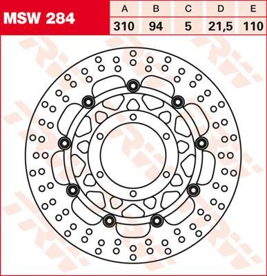 Obrázek produktu BRZDOVÝ KOTOUČ FL MSW284 MSW284