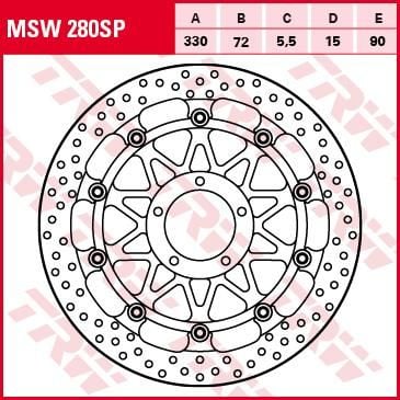 Obrázek produktu ZÁVODNÍ BRZDOVÉ KOTOUČE MSW280SP