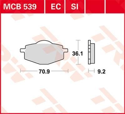 Obrázek produktu BRZDOVÉ DESTIČKY ORGANICKÝ SKÚTR -125 MCB539EC