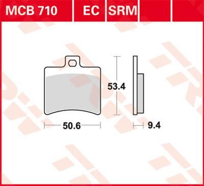 Obrázek produktu BRZDOVÉ DESTIČKY ORGANICKÝ SKÚTR -125 MCB710EC