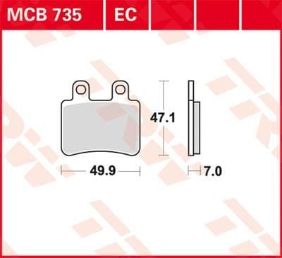 Obrázek produktu BRZDOVÉ DESTIČKY ORGANICKÝ SKÚTR -125 MCB735EC