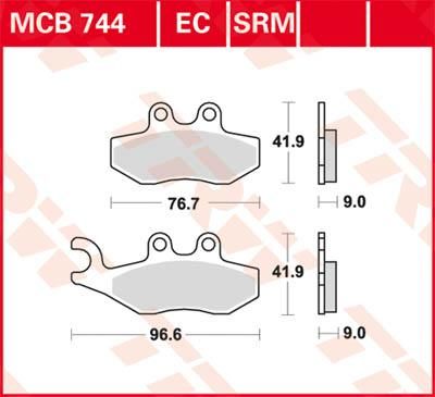 Obrázek produktu BRZDOVÉ DESTIČKY ORGANICKÝ SKÚTR -125 MCB744EC