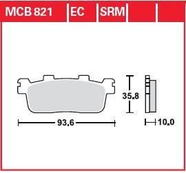 Obrázek produktu BRZDOVÉ DESTIČKY ORGANICKÝ SKÚTR -125 MCB821EC