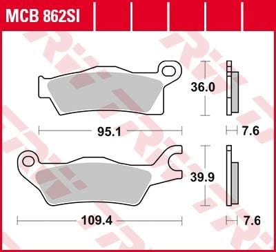 Obrázek produktu SPÉKÁNÍ BRZDOVÝCH DESTIČEK OFFROAD MCB862SI