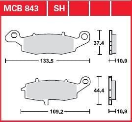 Obrázek produktu SPÉKÁNÍ BRZDOVÝCH DESTIČEK VZADU NA ULICI MCB843SH