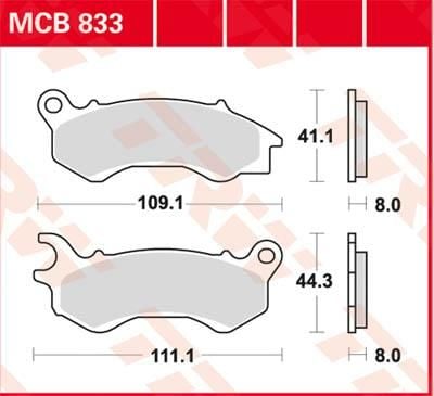 Obrázek produktu BRZDOVÉ DESTIČKY SPÉKACÍ SKÚTR MCB833SRM