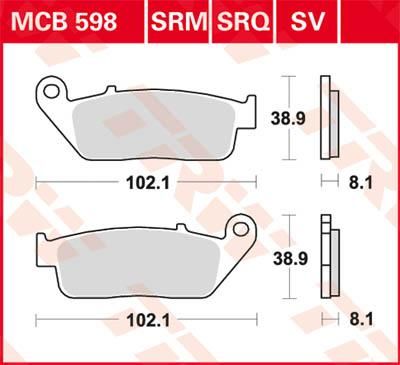 Obrázek produktu BRZDOVÉ DESTIČKY SPÉKANÉ SKÚTR 125+ MCB598SRM