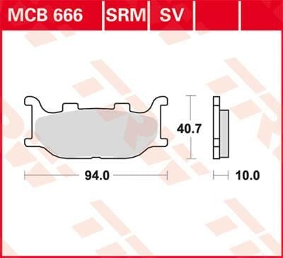 Obrázek produktu BRZDOVÉ DESTIČKY SPÉKANÉ SKÚTR 125+ MCB666SRM