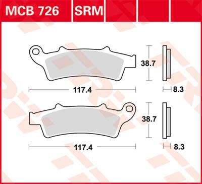 Obrázek produktu BRZDOVÉ DESTIČKY SPÉKANÉ SKÚTR 125+ MCB726SRM