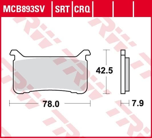 Obrázek produktu BRZDOVÉ DESTIČKY CARBON TRACK MCB893CRQ