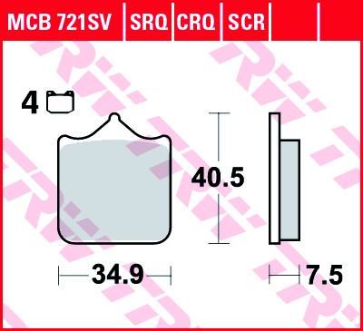 Obrázek produktu BRZDOVÉ DESTIČKY SPÉKACÍ DRÁHA MCB721SRT