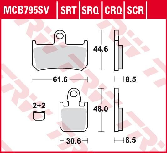 Obrázek produktu BRZDOVÉ DESTIČKY SPÉKACÍ DRÁHA MCB795SRT