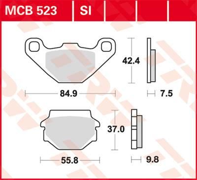 Obrázek produktu BRZDOVÉ DESTIČKY TRW MCB523SI MCB523SI