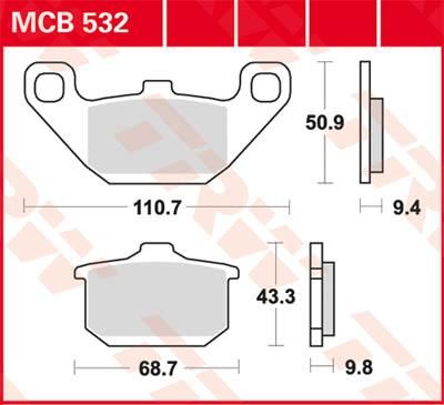 Obrázek produktu BRZDOVÉ DESTIČKY TRW MCB532 MCB532