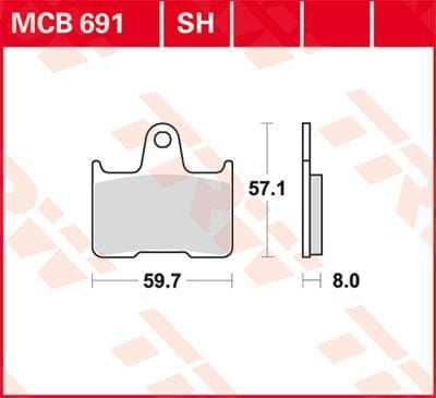 Obrázek produktu BRZDOVÉ DESTIČKY TRW MCB691 MCB691